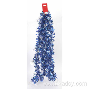 Tinsel de decoración de Navidad azul